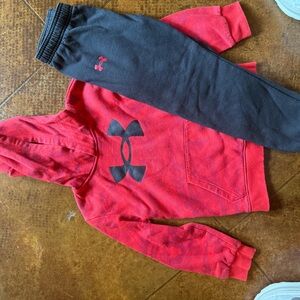 Under Armour Kids Red and Black Jogger Set